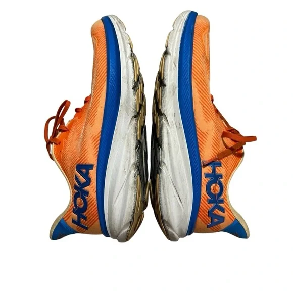 Hoka Clifton 9 Men’s Running Shoe Blue Vibrant Orange Meta Rocker Sneakers - Picture 8 of 10
